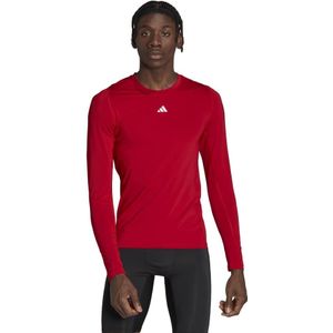 adidas TechFit Ondershirt Lange Mouwen Rood Grijs