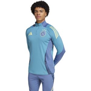 adidas Ajax Trainingstrui 1/4-Zip 2024-2025 Lichtblauw Blauw Geel