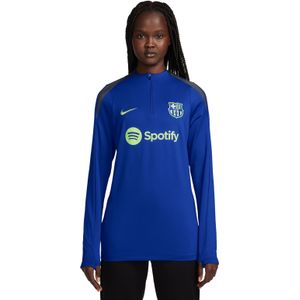 Nike FC Barcelona Strike Trainingstrui 1/4-Zip 2024-2025 Dames Blauw Lichtgroen Grijs