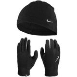 Nike Fleece Muts en Handschoenen Set Zwart Zilver
