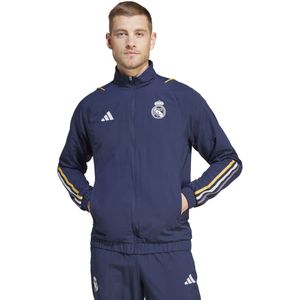 adidas Real Madrid Presentatie Trainingsjack 2023-2024 Donkerblauw Wit Goud