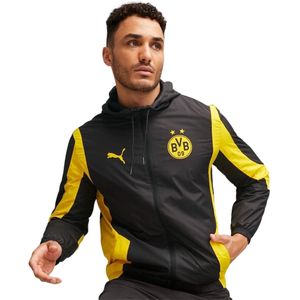PUMA Borussia Dortmund Pre-Match Anthem Trainingsjack 2023-2024 Zwart Geel