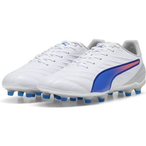 PUMA King Pro Gras / Kunstgras Voetbalschoenen (MG) Wit Blauw Lichtroze