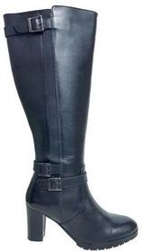 Custom Made - Gosford - Knielaarzen - Zwart - Kuitmaat 40 cm - Schoenmaat 43