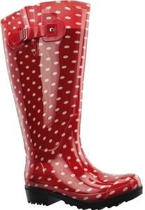 Wide Wellies - Polka Dots - Regenlaars - Rood - Rubber