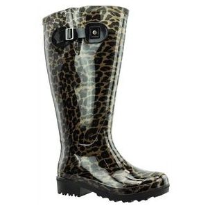 Regenlaars Wide Wellies Leopard Bruin Kuitmaat XL-Schoenmaat 37