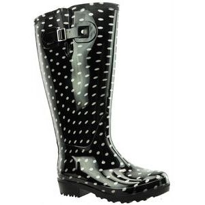 Regenlaars Wide Wellies Polka Dots Zwart Kuitmaat XL-Schoenmaat 40