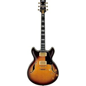 Ibanez JSM100 Vintage Sunburst John Scofield signature semi-akoestische gitaar met koffer