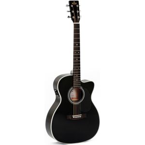 Sigma Guitars 000MC-1E Black elektrisch akoestische westerngitaar