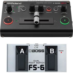Roland V-02HD MK II live streaming video mixer + Boss FS-6 voetschakelaar