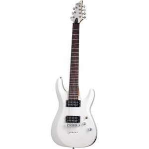 Schecter C-7 Deluxe Satin White 7-snarige elektrische gitaar