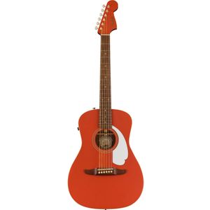 Fender Malibu Player Fiesta Red WN White Pickguard elektrisch-akoestische westerngitaar