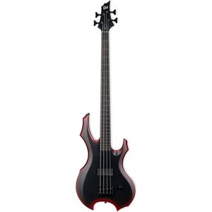 ESP LTD Fred Leclercq Signature FL-4 Black Red Burst Satin elektrische basgitaar met koffer