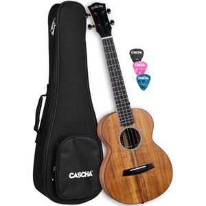 Cascha HH 2349 solid top acacia tenor ukelele set