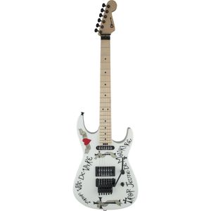 Charvel Teambuilt Custom Warren DeMartini USA Signature Frenchie MN Snow White elektrische gitaar met koffer