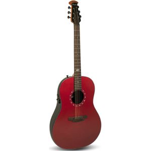 Ovation Pro Series Ultra 1516VRM-G Vampira Red elektrisch-akoestische gitaar met soft case