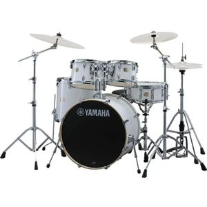 Yamaha SBP2F5 Stage Custom Birch Pure White 5d. rock / fusion drumstel inclusief hardware