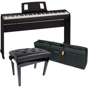 Roland FP-10 digitale piano zwart + onderstel + pianobank + tas