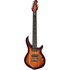 Sterling by Music Man MAJ270XSM John Petrucci Signature Majesty Blood Orange Burst 7-snarige elektrische gitaar met deluxe gigbag