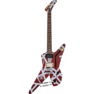 EVH Striped Series Shark Burgundy / Silver Stripes elektrische gitaar met gigbag