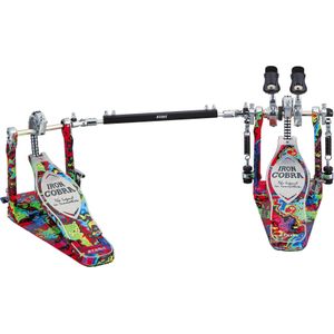 Tama Iron Cobra 900 Rolling Glide Marble Psychedelic Rainbow Limited Edition dubbel bassdrumpedaal