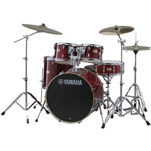 Yamaha SBP0F5 Stage Custom Birch Cranberry Red 5d. fusion drumstel inclusief hardware
