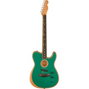 Fender American Acoustasonic Telecaster Aqua Teal CHB EB elektrisch-akoestische gitaar met deluxe gigbag