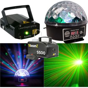 BeamZ rook, licht en laser disco set