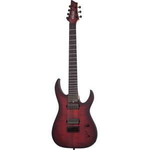 Schecter Sunset-7 Extreme 7-snarige elektrische gitaar Satin Scarlet Burst