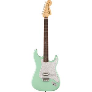 Fender Tom DeLonge Stratocaster RW Surf Green elektrische gitaar met deluxe gigbag