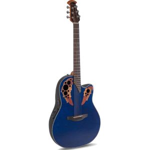 Ovation CE44P-8TQ Celebrity Elite Exotic Blue Transparent Quilt elektrisch-akoestische westerngitaar