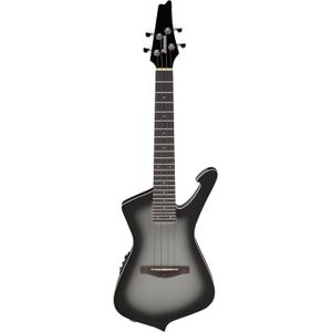 Ibanez UICT100 Metallic Gray Sunburst High Gloss elektrisch-akoestische tenor ukelele met gigbag