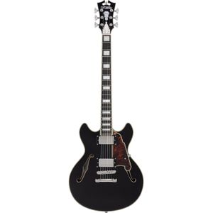 D'Angelico Premier Mini DC Black Flake Stopbar semi-akoestische gitaar met gigbag