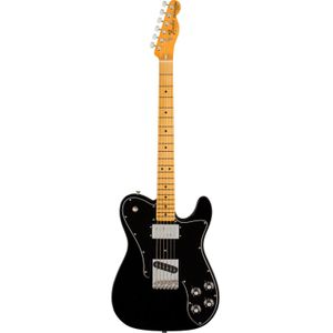 Fender American Vintage II 1977 Telecaster Custom Black MN elektrische gitaar met koffer