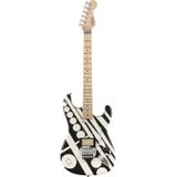 EVH Striped Series Circles White & Black Satin elektrische gitaar met gigbag
