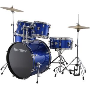 Ludwig LC19019 Accent Fuse Blue Foil 5-delig drumstel inclusief hardware en bekkens