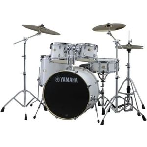 Yamaha SBP0F5 Stage Custom Birch Pure White 5d. fusion drumstel inclusief hardware