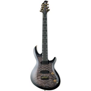 ESP LTD Javier Reyes Signature JR-7 QM Faded Blue Sunburst 7-string elektrische gitaar met koffer