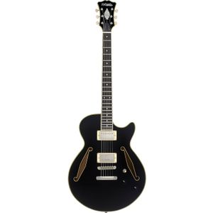 D'Angelico Excel SS Tour Solid Black semi-akoestische gitaar met gigbag