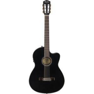 Fender Classic Design CN-140SCE Black elektrisch-akoestische klassieke gitaar met koffer