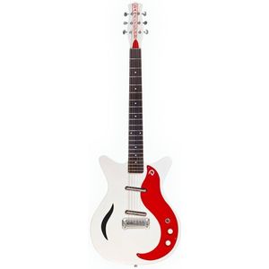 Danelectro '59M Spruce F-hole Red/White Pearl elektrische gitaar