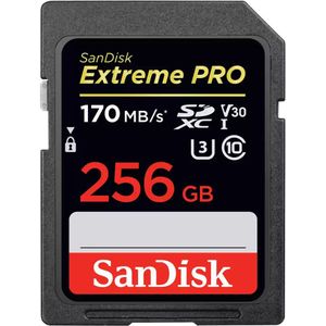 SanDisk Extreme Pro 256 GB SDXC geheugenkaart 100MB/s 90 MB/s UHS-I US V30