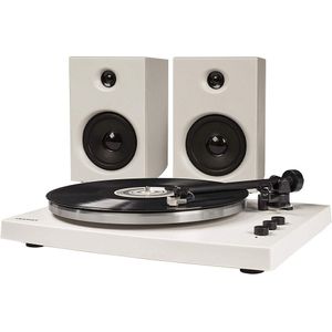 Crosley T150 White platenspeler met externe speakers en Bluetooth