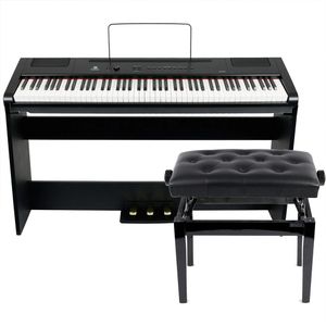 Fazley FSP-500-BK digitale piano zwart + onderstel + pianobank