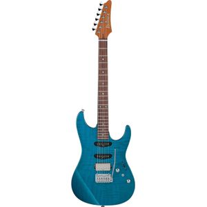 Ibanez MMN1 Transparent Aqua Blue Martin Miller Signature elektrische gitaar met koffer
