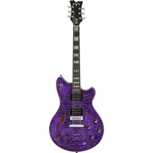 EVH SA-126QM Special Transparent Purple semi-akoestische gitaar met koffer