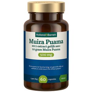 Holland & Barrett Muira Puama 500mg 20:1 Extract Gelijk Aan 10 Gram Muira Puama - 60 capsules
