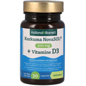 Holland & Barrett Kurkuma NovaSOL® + Vitamine D3 - 30 capsules