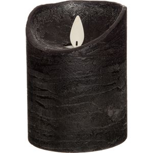 1x Zwarte LED Kaarsen / Stompkaarsen 10 cm - Luxe Kaarsen Op Batterijen met Bewegende Vlam