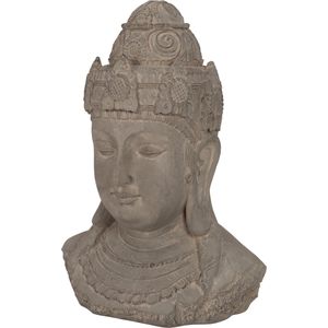 Intratuin tuinbeeld boeddha hoofd grijs 42 x 29,5 x 58 cm